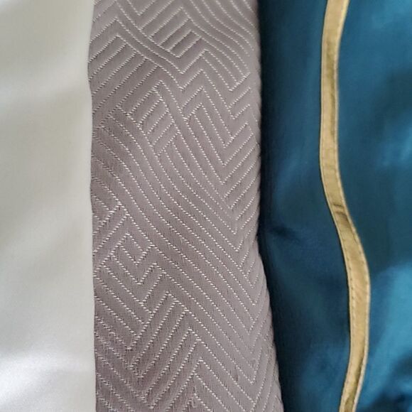 Set of 2 Velvet and Satin with Gold Stripe Pillow Covers (one large- one small) - Picture 11 of 11